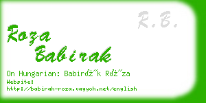 roza babirak business card